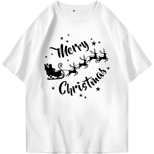 Kaos DIstro Premium Natal - Baju Atasan Sablon Wanita Warna Putih Merah Ukuran M L XL XXL 3XL