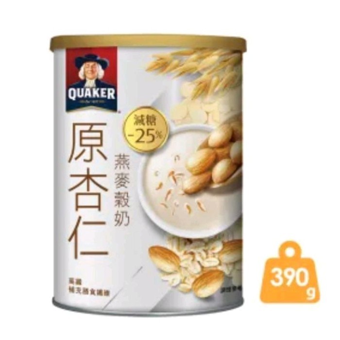 

QUAKER SUSU OAT ALMOND ORIGINAL 390g (Less Sugar 25%)