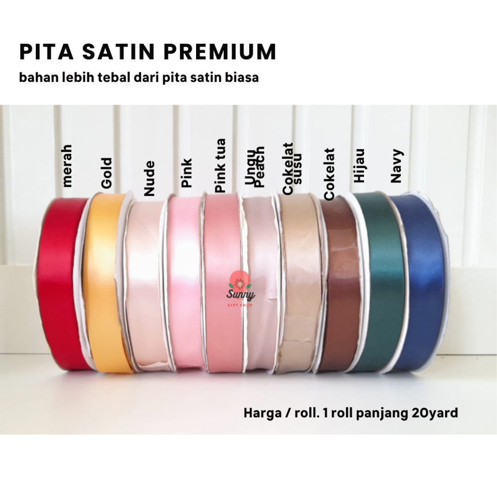 

Pita Satin Premium 1inch / pita satin import / pita satin tebal