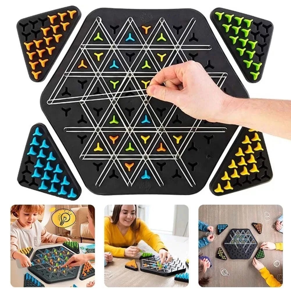 Funtoy Chain Triangle Multiplayer Puzzle Board Game Puzzle Segitiga Catur Rantai Geometris Training