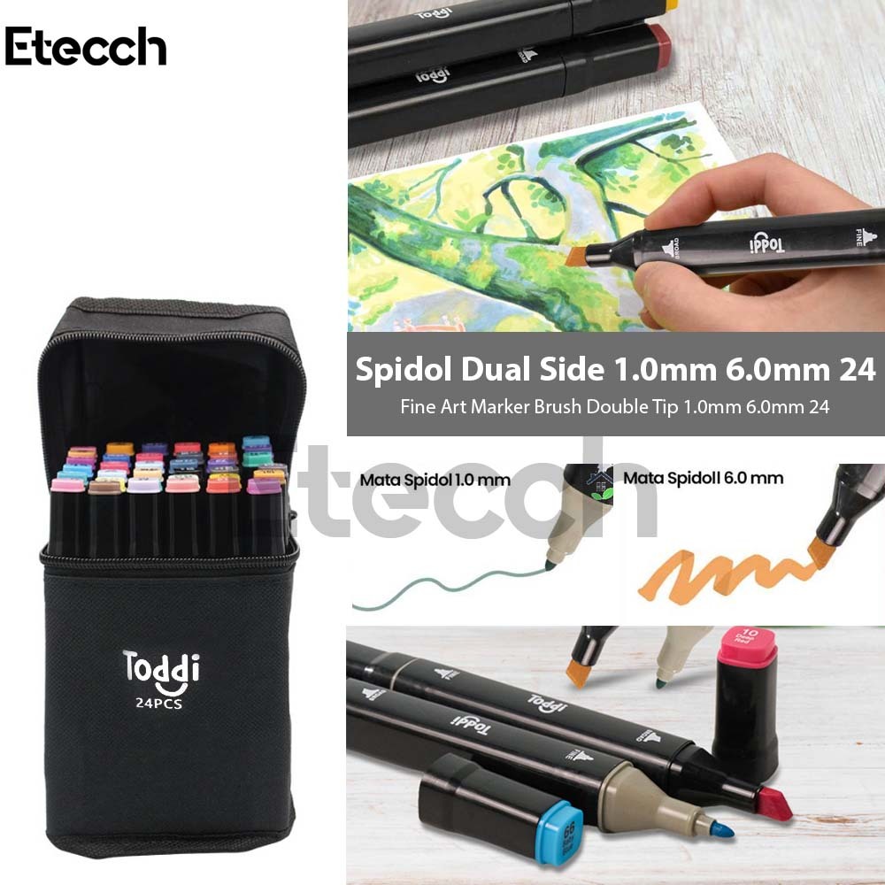 

Spidol Dual Side Fine Art Marker Brush Double Tip 1.0mm 6.0mm