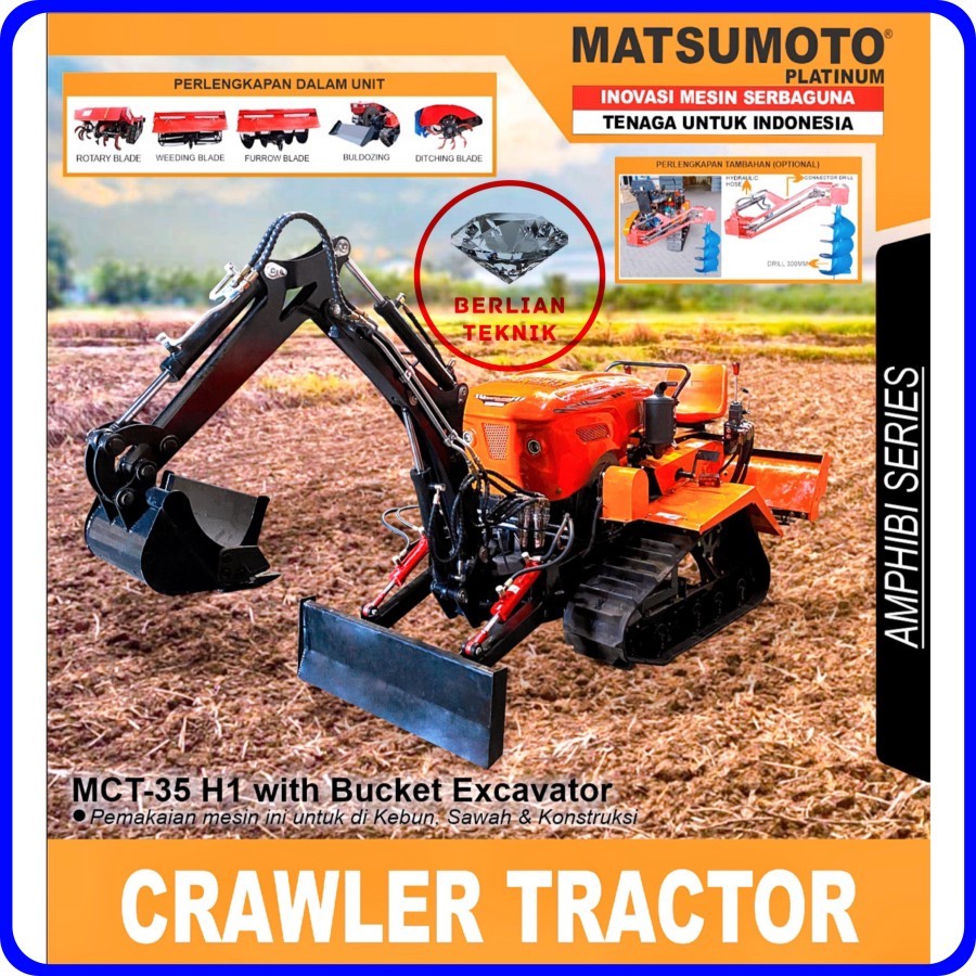 Crawler Tractor Cultivator Traktor Matsumoto MCT 35 H1 with Bucket Excavator