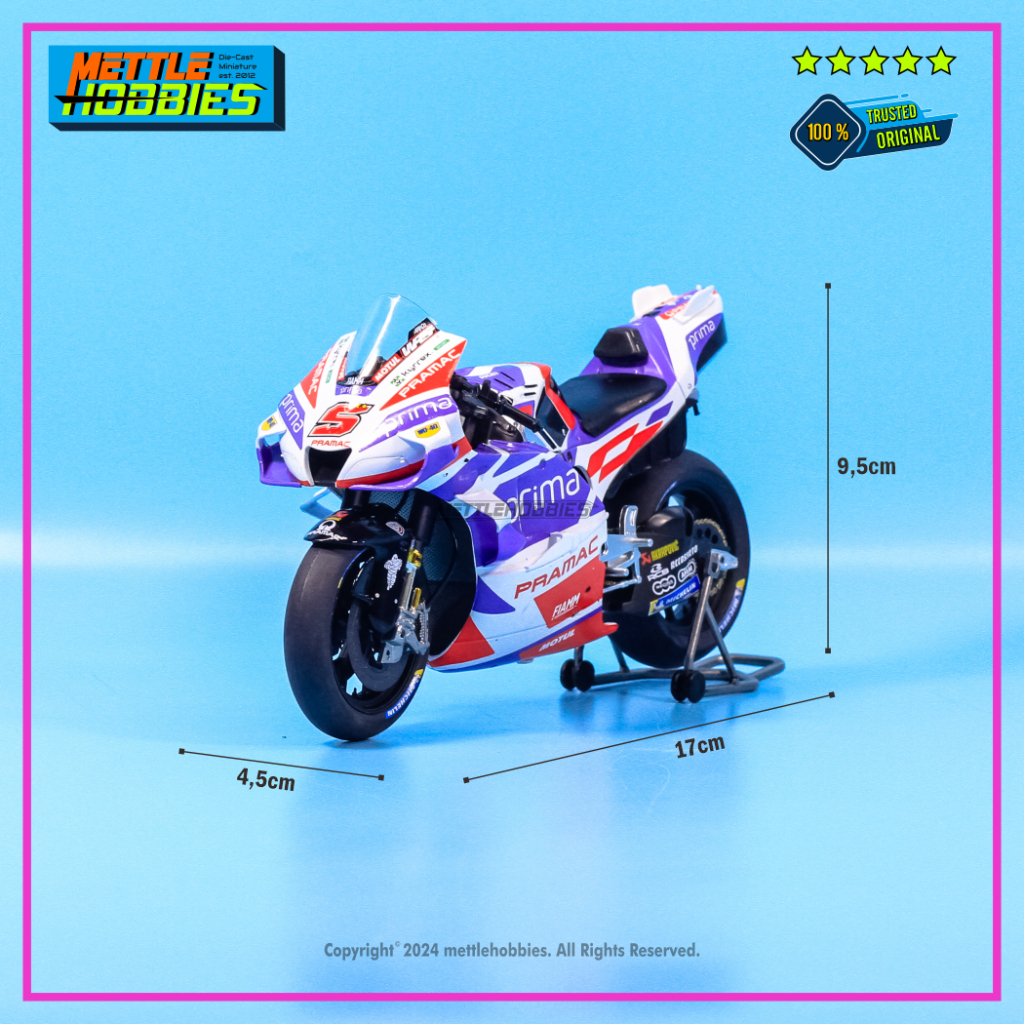 Altaya Ducati Desmosedici Pramac Racing #5 Johan Zarco Diecast Miniatur Motor Bike Moto GP 1:12