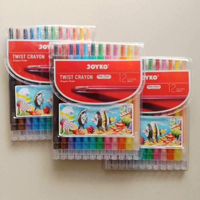 

HJK Crayon Putar Twist Crayon Joyko 12 Warna ( Set ) [ Original ]