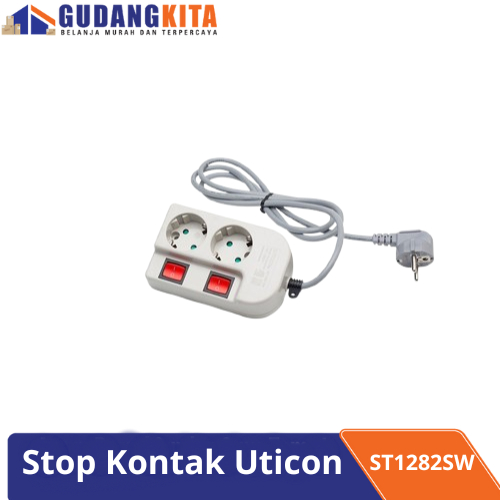 Uticon - Stop Kontak 2 Lubang + Saklar ST1282SW