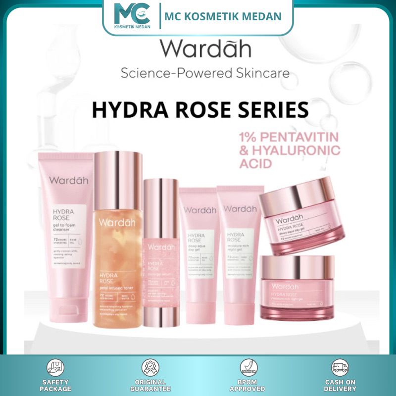 WARDAH-Paket Hydra Rose Series Complete Package Lengkap untuk kulit kering