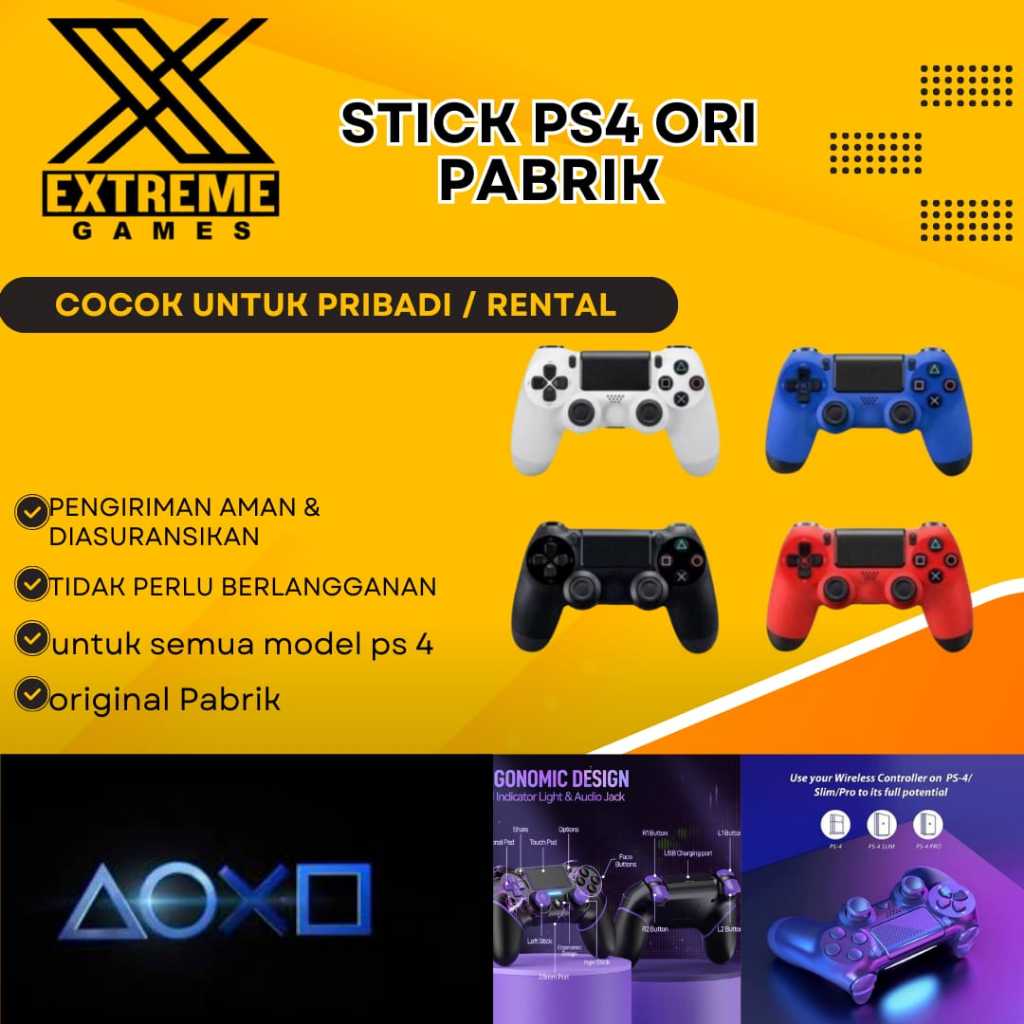 SONY Stik Stick PS4 DS4 LightBar + Free Kabel Charger + Dus Stik / Original Pabrik Warna