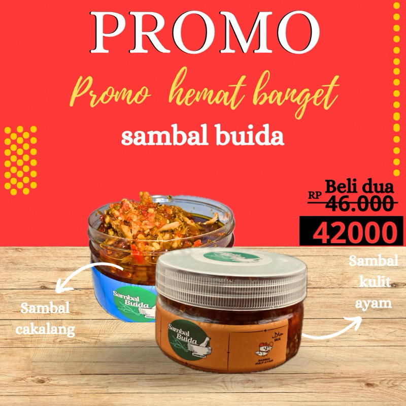 

sambal buida - cakalang dan kulit ayam - promo hemat
