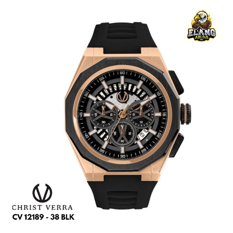 JAM TANGAN PRIA CHRIST VERRA CV 12189G-38 BLK ORIGINAL