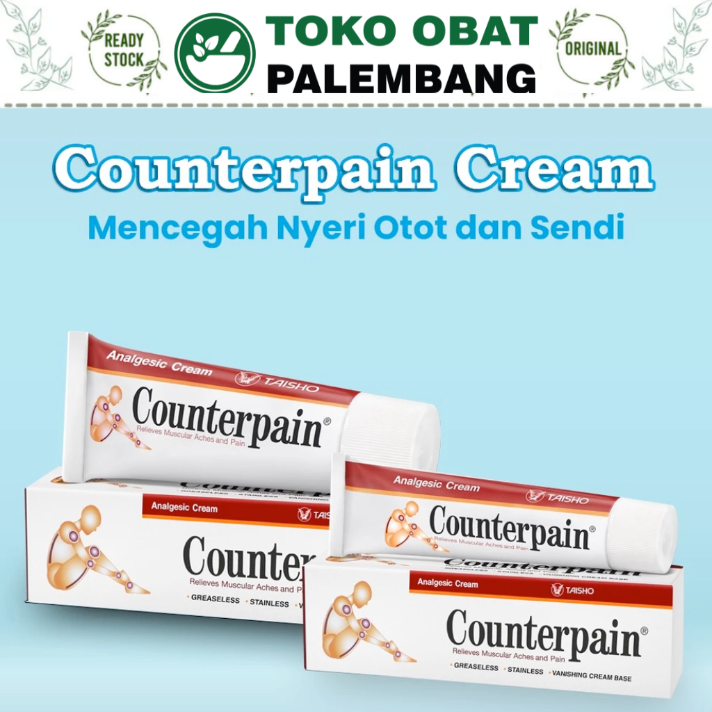 COUNTERPAIN 120 GRAM TAISHO ANALGESIC CREAM KRIM NYERI OTOT SENDI KESELEO COUNTER PAIN BESAR 120 GR 