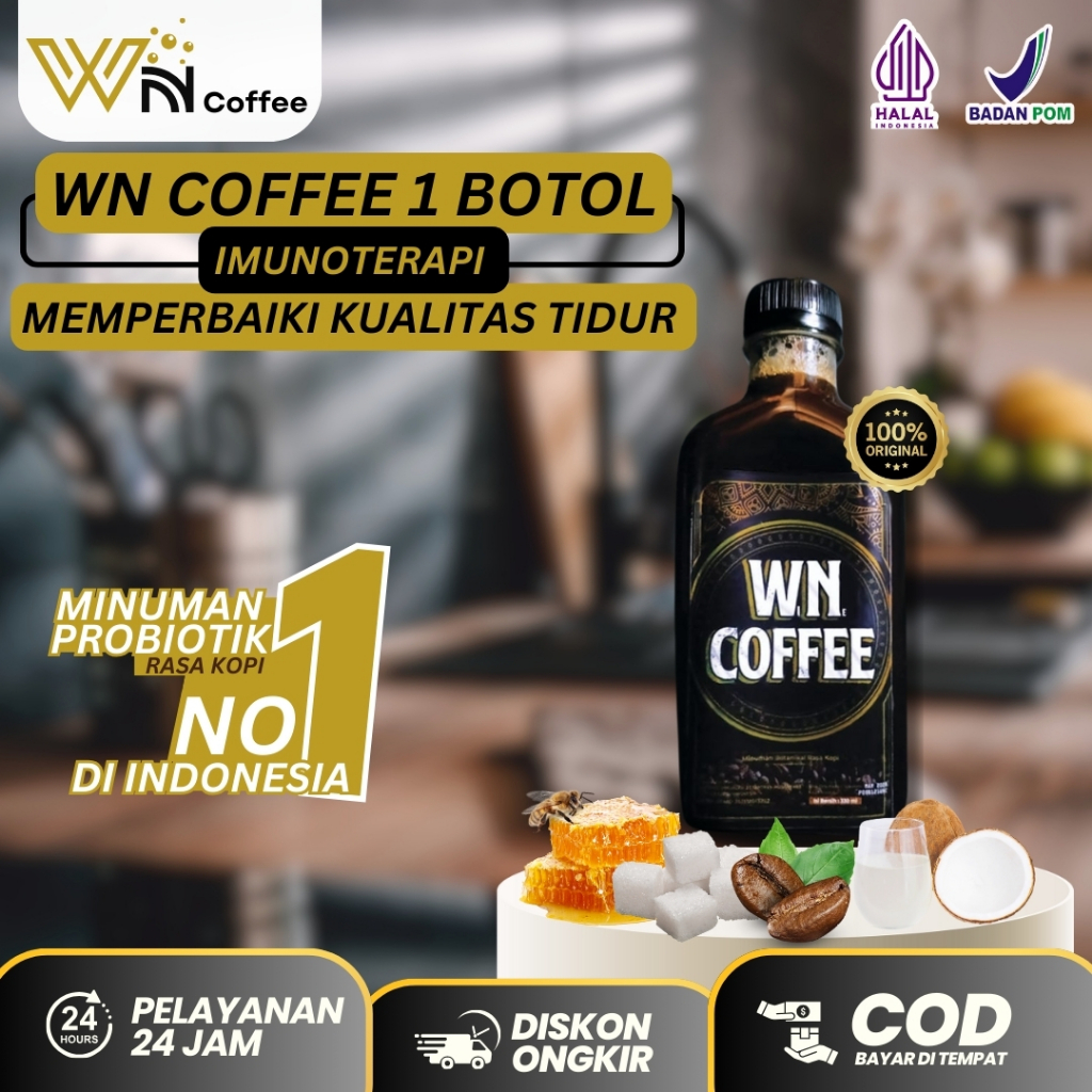 

WN Coffee Minuman Probiotik - Dibuat dengan Bahan Alami Berkualitas membantu memperbaiki kualitas tidur