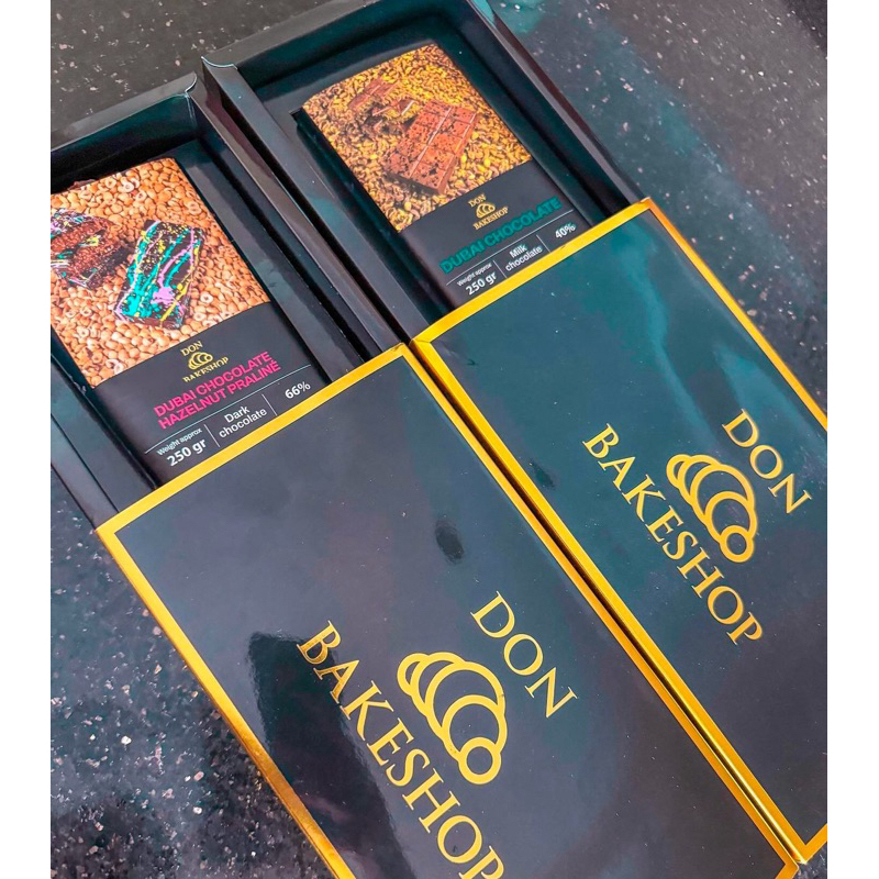 

ready DON BAKESHOP Dubai Chocolate Pistachio Kunafa / Dubai Chocolate Hazelnut Praline