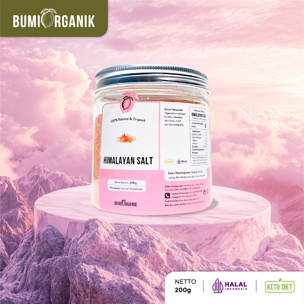 

GARAM HIMALAYA ORIGINAL 200G BUMI ORGANIK / GARAM HIMALAYA ORIGINAL PREMIUM / HIMALAYA SALT ORGANIC / HIMALAYAN PINK SALT / GARAM HIMALAYA ASLI / GARAM HIMALAYA HALUS / GARAM HIMALAYA MPASI / NUTRILOGY OFFICIAL BEORGANIK NUTRIFARM DARI BUMI