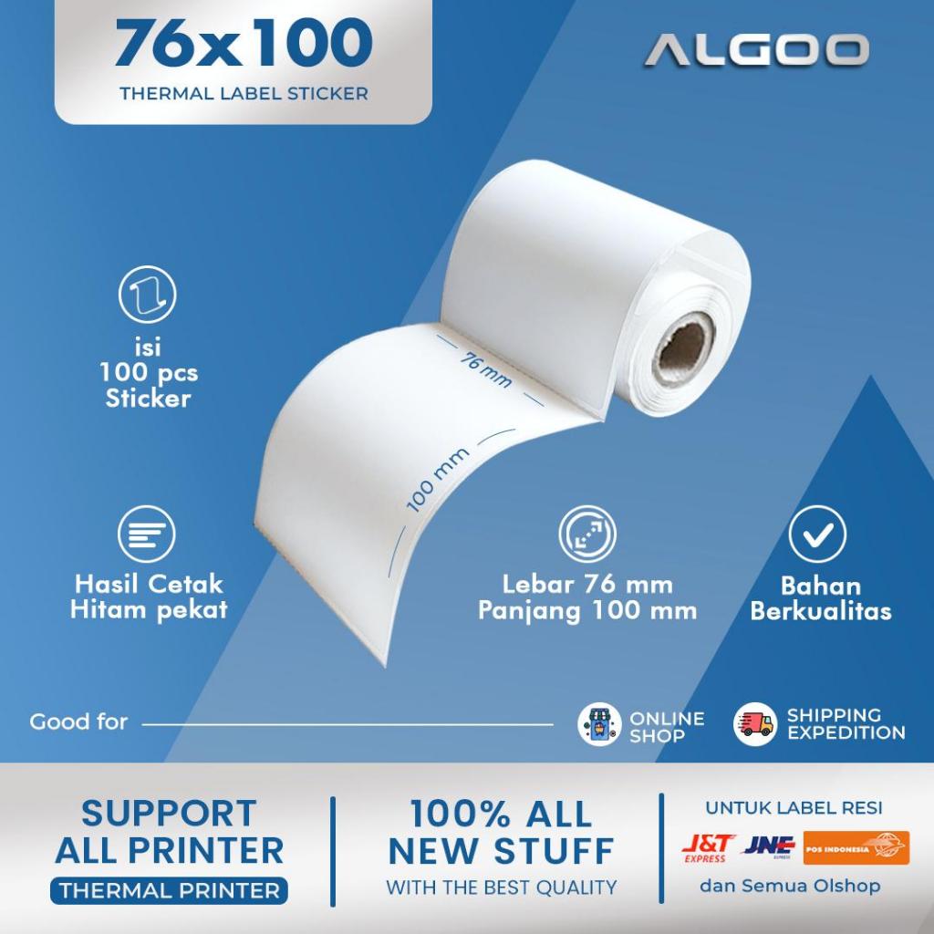 

ALGOO Stiker Thermal Label Barcode 76x100 mm
