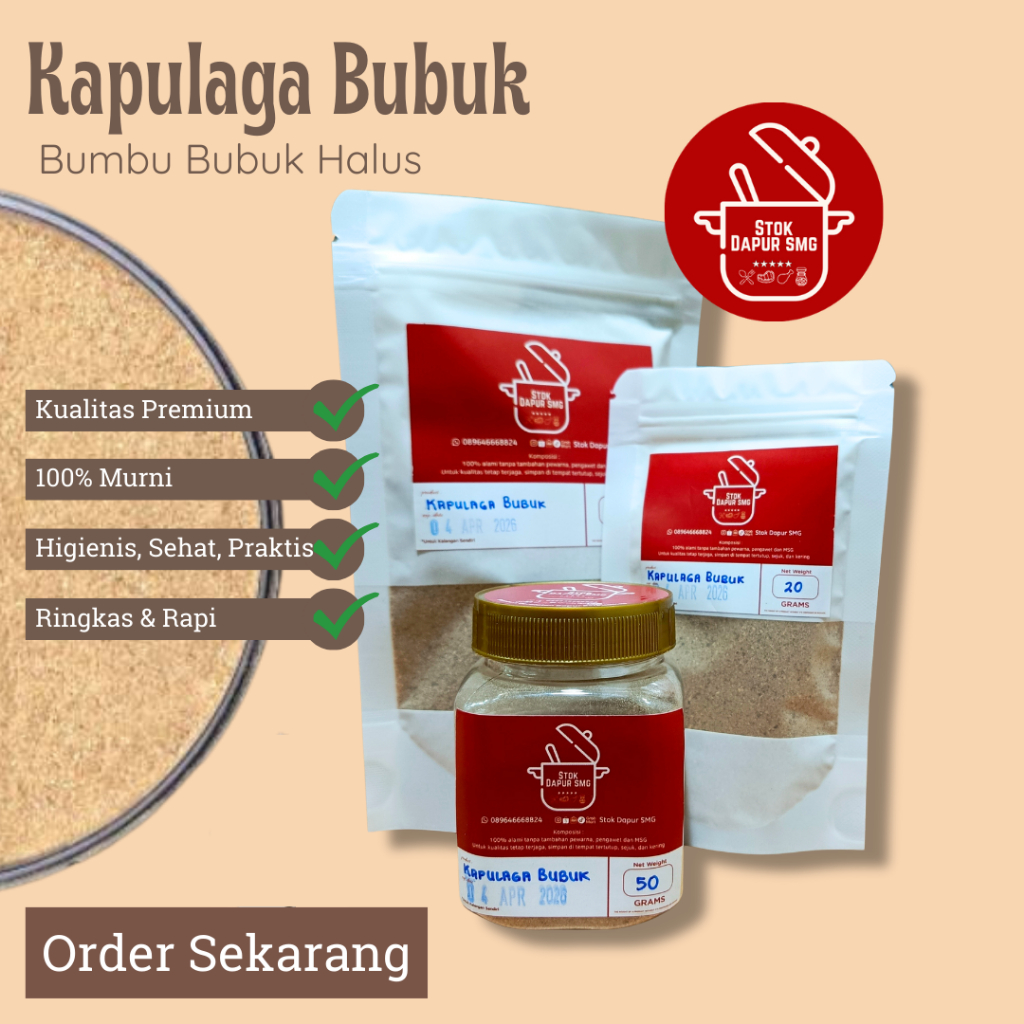 

Kapulaga Jawa Bubuk / Ground True Cardamom Powder Pouch Refill 20gr 50gr Botol 50gr