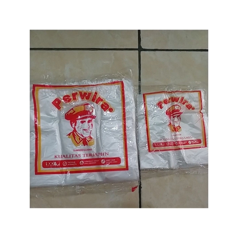 Plastik kresek Perwira warna putih bening