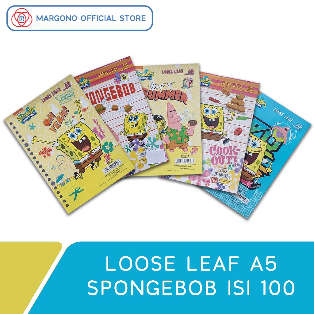 

KY Loose Leaf Bergaris A5 Karakter Spongebob - 100 Lembar