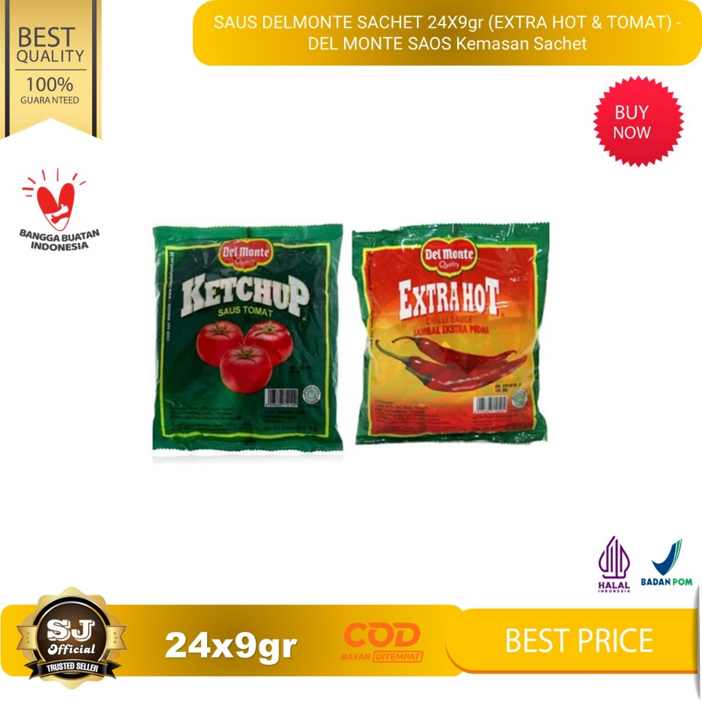 

SAUS DELMONTE SACHET 24X9gr (EXTRA HOT & TOMAT) - DEL MONTE SAOS Kemasan Sachet