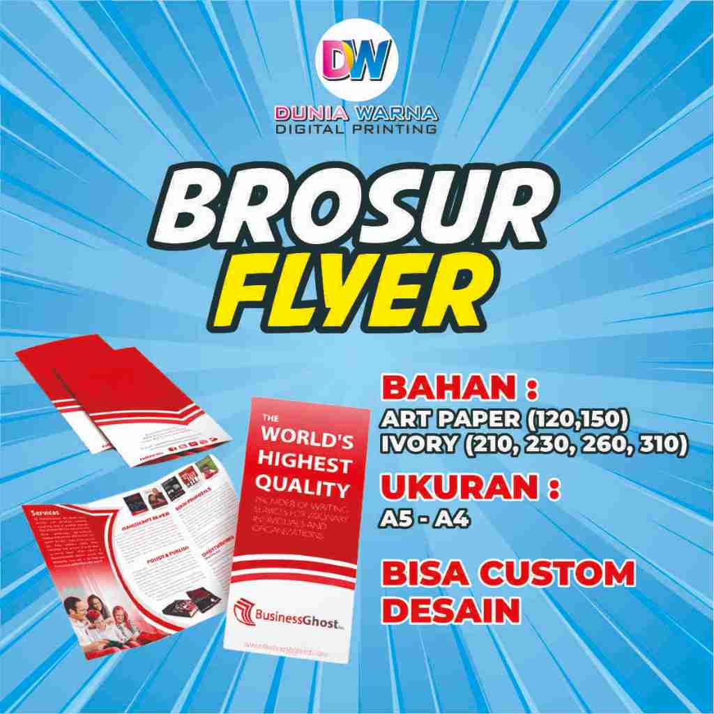 

Cetak Brosur A5 / Cetak Flyer / Leaflet Art Paper 150 Gram