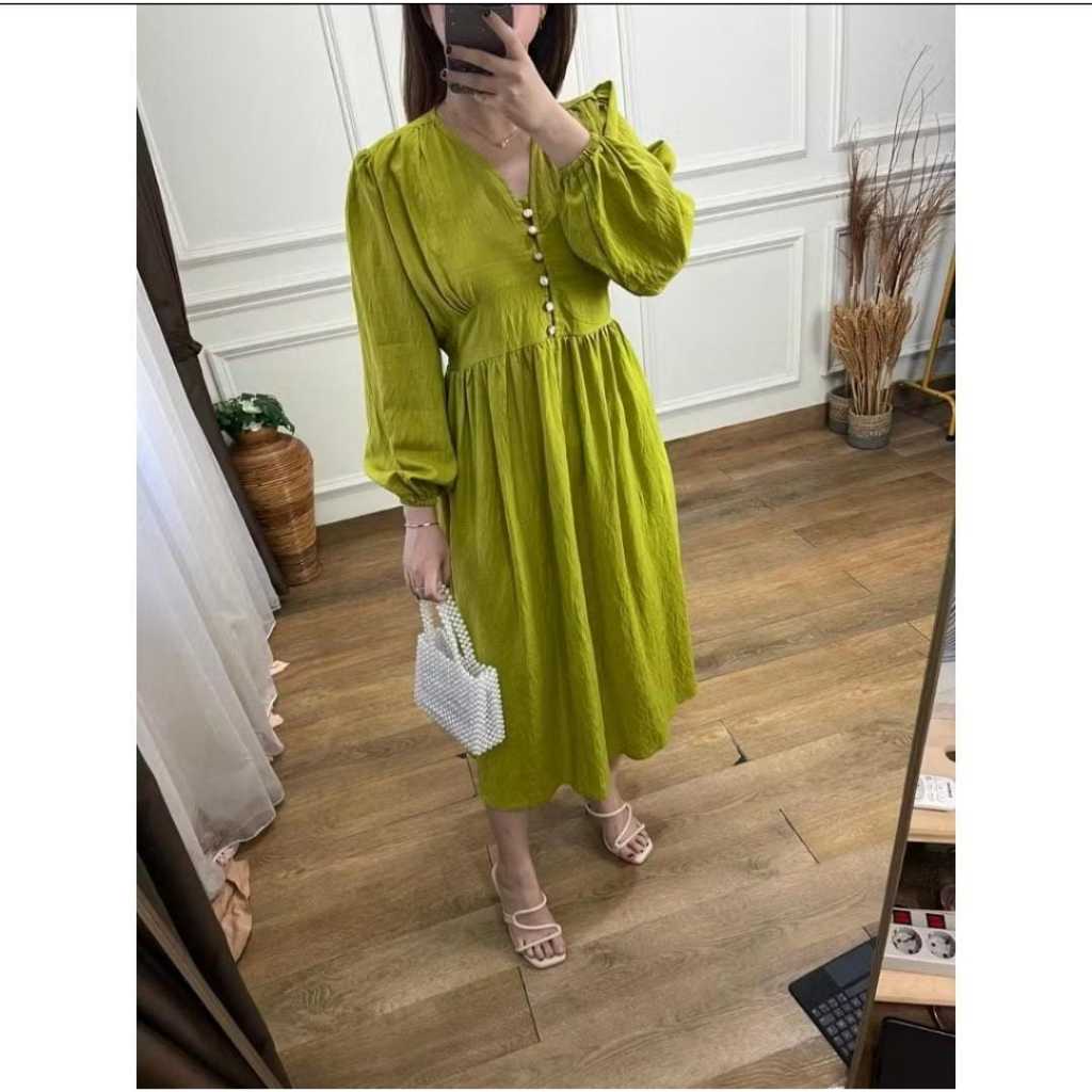 Midi Dress Celine Busui Cringkle Airflow