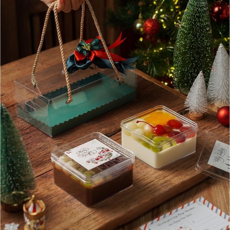 

Chocolate Vanilla Pudding Box Edisi Christmas / Hampers Pudding Natal / Pudding Buah Vanilla