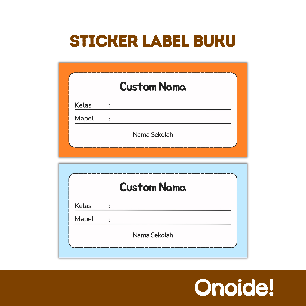 

Onoide! - Sticker Label Buku Pelajaran Anak Sekolah 2 Ukuran 8cm x 4cm