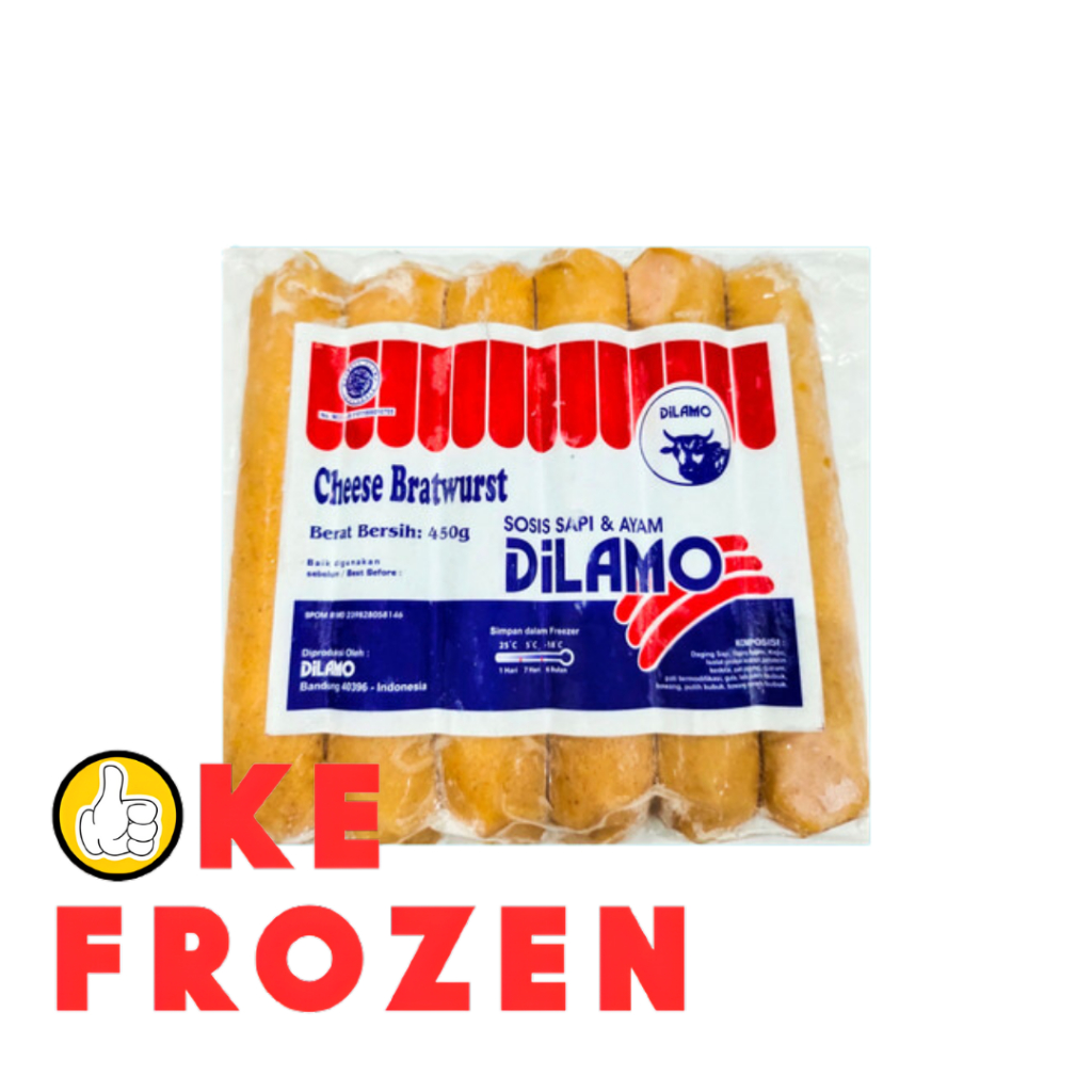 

DILAMO CHEESE BRATWURST 450GR SOSIS SAPI DAN AYAM RASA KEJU