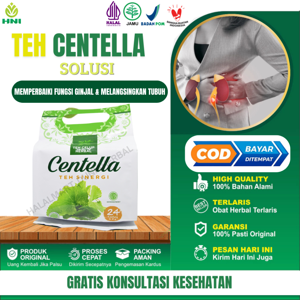 

CENTELLA TEH SINERGI Dengan Knadungan Pegagan, Teh Hijau, Jati Belanda, Jahe Merah Untuk Mengobati Flu, Pilek Dapat Menyehatkan Tubuh. Terlaris