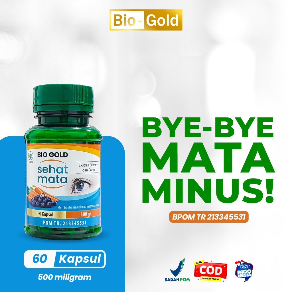 Bio Gold - Kapsul Sehat Mata Ekstrak Bilberry dan Wortel isi 60 Kapsul Untuk Mata Buram