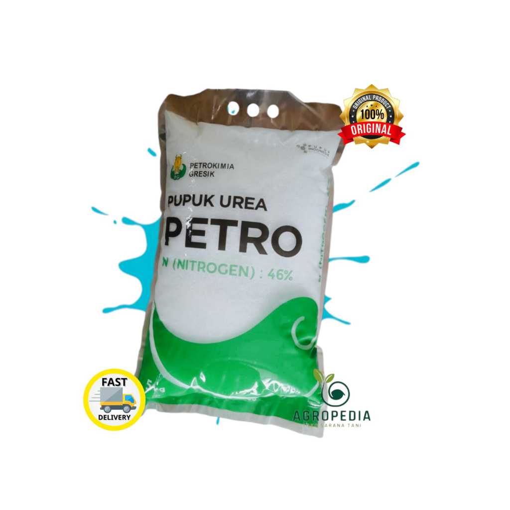 Pupuk UREA PETRO Dan NITREA Kemasan Pabrik 5kg. Nitrogen 46%. Urea Warna Putih-Urea Non Subsidi