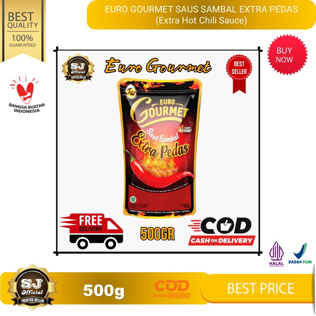 

EURO GOURMET SAUS SAMBAL EXTRA PEDAS 500GR / Extra Hot Chili Sauce