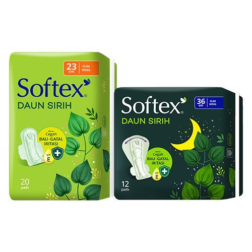 SOFTEX Daun Sirih + Vitamin E | DAY / NIGHT | 29CM / 36CM | Pembalut