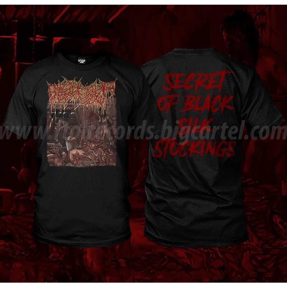 ORIGINAL TSHIRT THE DARK PRISON MASSACRE – Secret Of Black Silk Stockings (Red Logo)