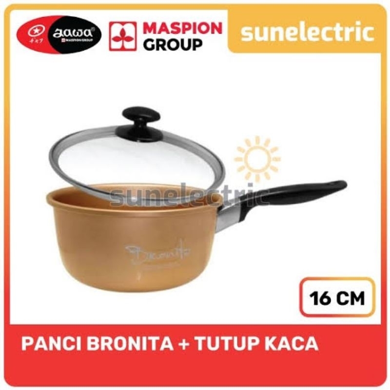 Panci Bronita Maspion 16cm Panci Bronita + Tutup kaca Panci Rebus panci susu panci kukus