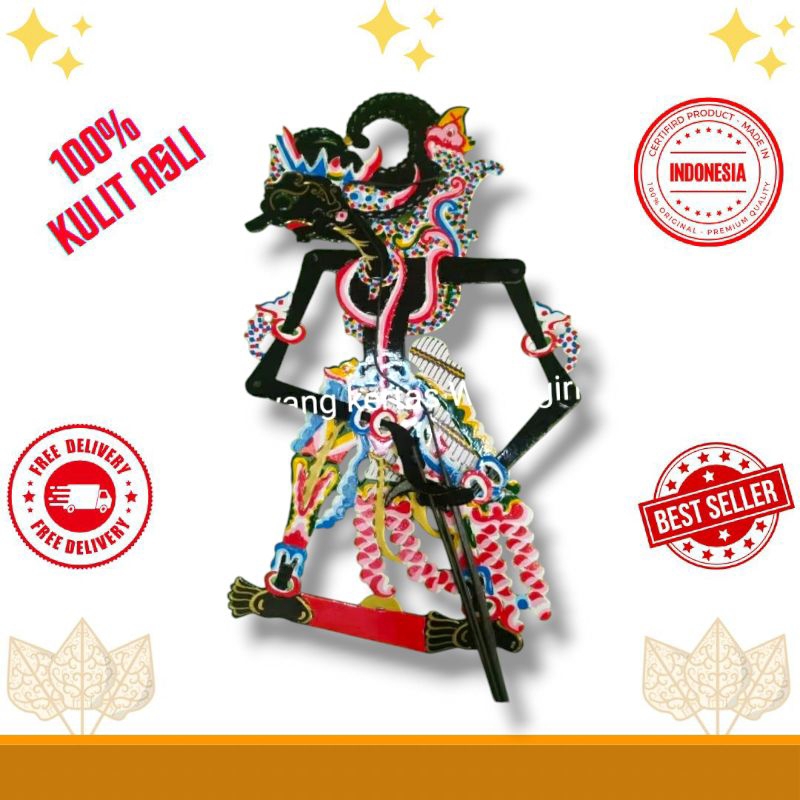 wayang kulit sapi Gatotkaca mainan anak BUTO BABRAHAN