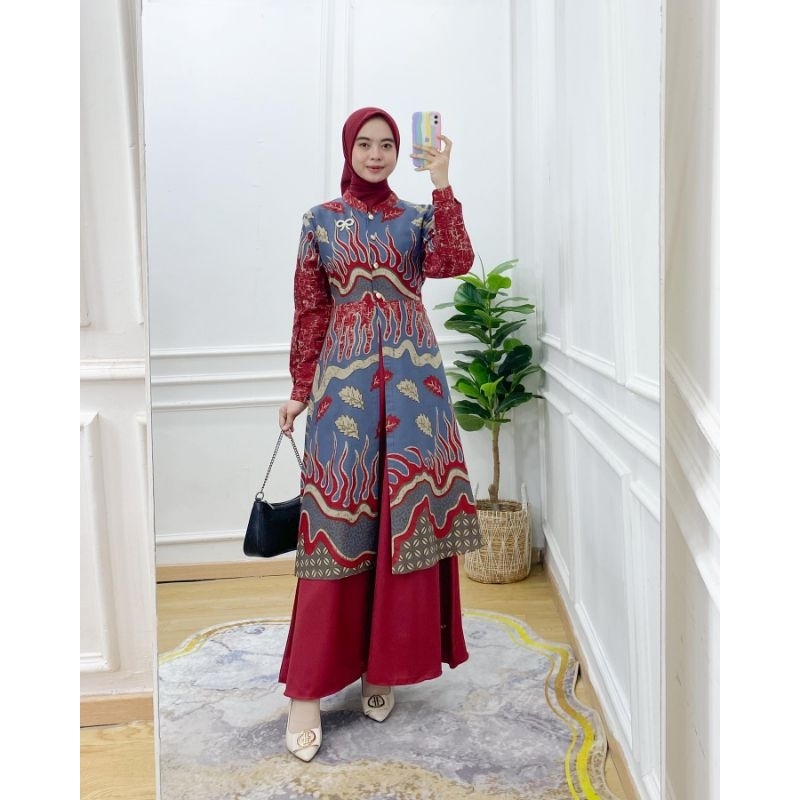 SET GAMIS OUTER BATIK PREMIUM WANITA