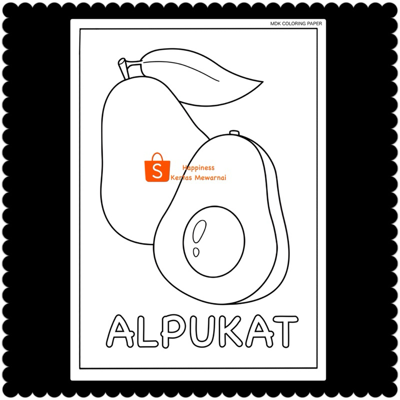 

MDK - BELAJAR MENGENAL BUAH Kertas Mewarnai anak TK/Paud/preschool