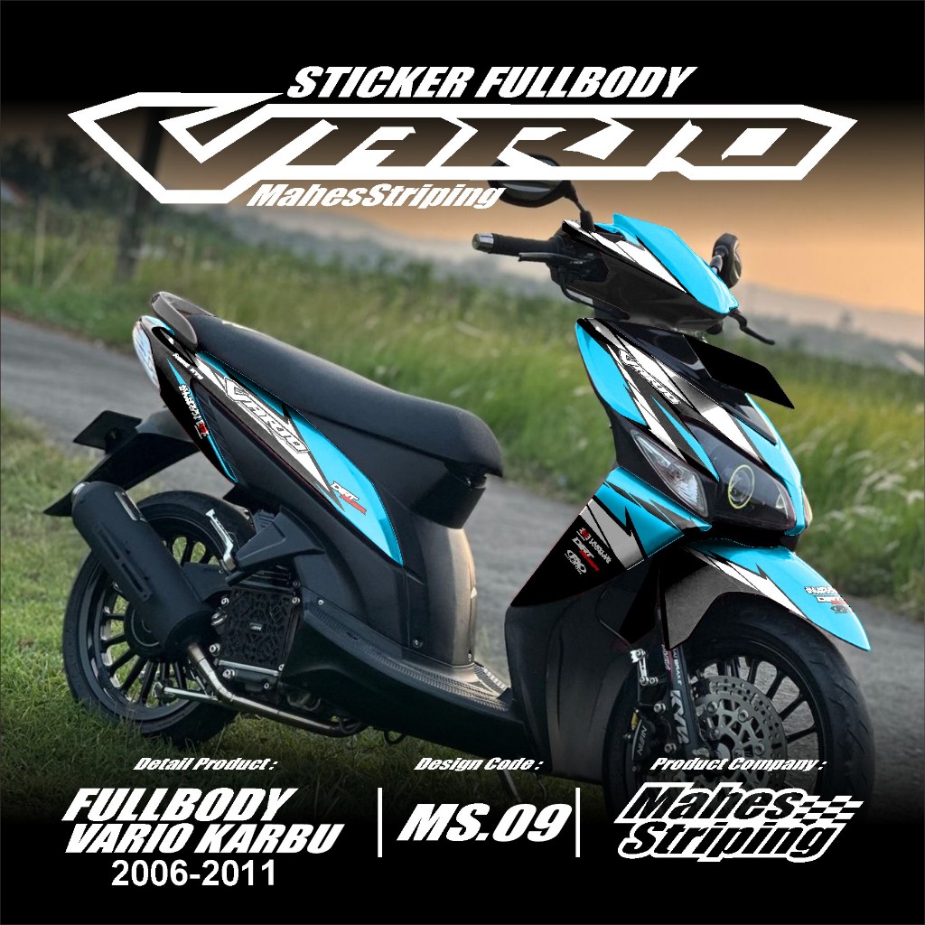 Decal Stiker Fullbody Vario 110 CW Karbu 2006 2007 2008 2009 Sticker Desain MS-09 RACING