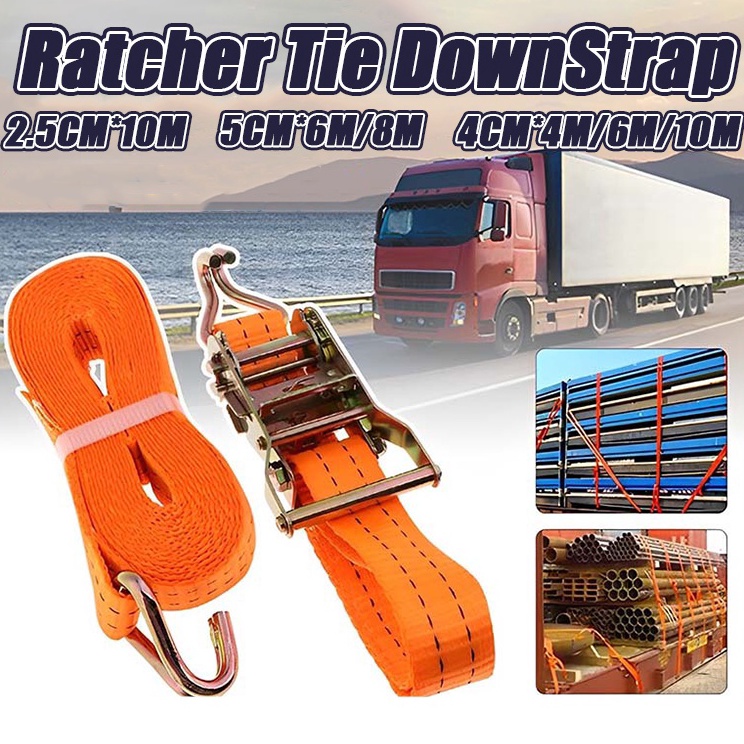 Lebih hemat Tali Trek BeltRachet Tie Down 81 Meter1 TON Webbing Cargo Lashing BeltTrack Webbing Carg