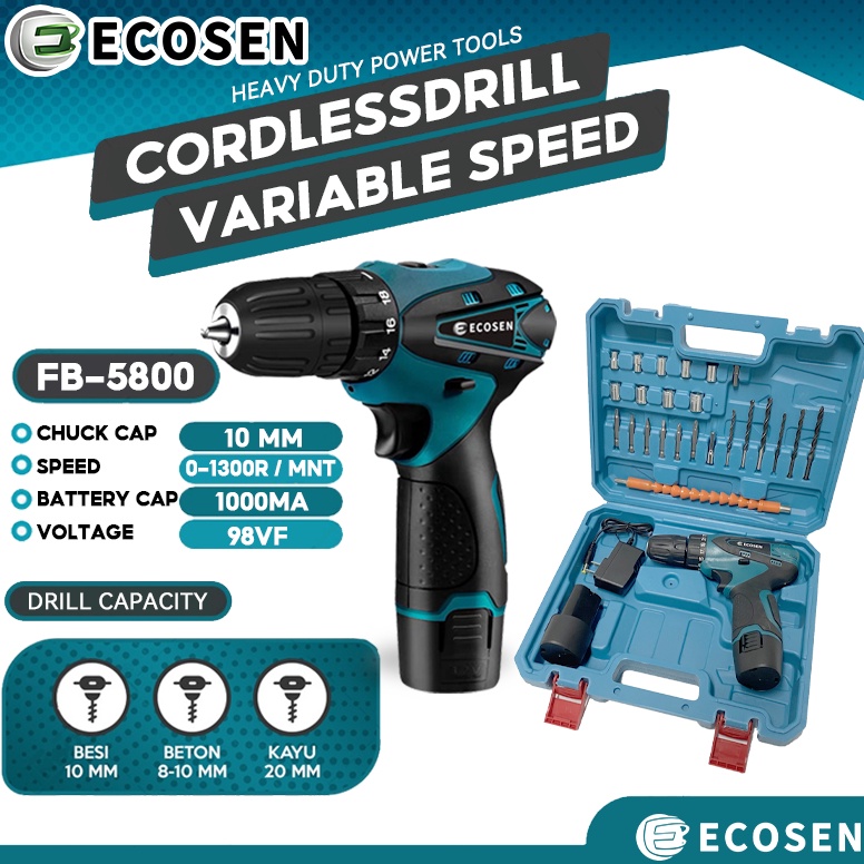 laris manis Mesin Bor TanganCordless Drill BatteryBor Cordless Power Drills Kit98V Dengan 2 Cordless