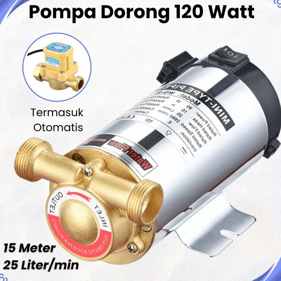 HARGATERMURAAH Pompa Dorong Keran Air Otomatis Booster Pump 12W Pompa Pendorong Kran Shower Wastafel