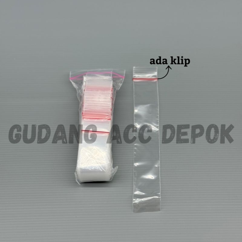 PLASTIK KLIP ES 3X20 CM / KANTONG ES LILIN VIRAL 3 X 20 CM KLIP MERAH ISI 100 LEMBAR