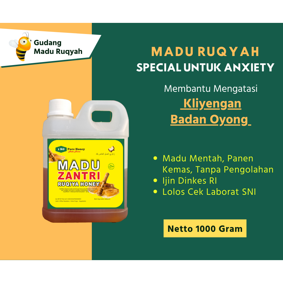 

Madu Rukyah 1Kg Murni Original Asli 100% Alami - Untuk Kliyengan Badan Oyong