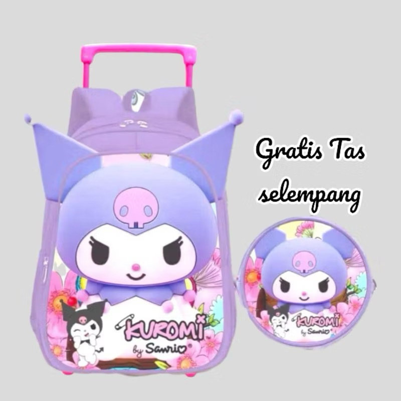 Tas Ransel troli anak sanrio tas anak kuromi tas troli dorong sanrio kuromi melody