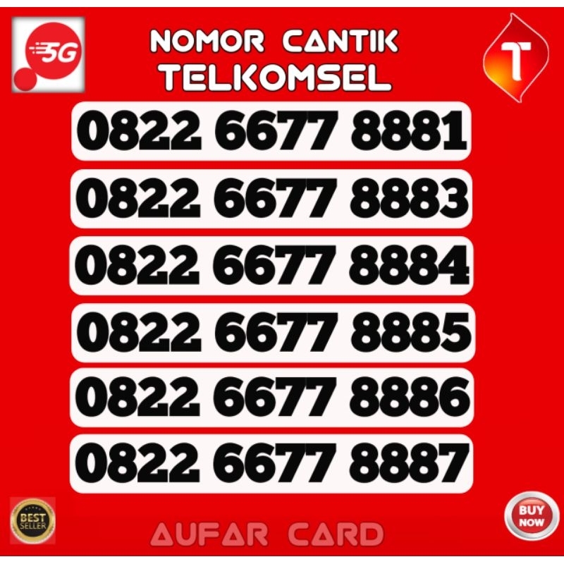 Nomor Cantik Telkomsel Simpati Hoki 667788 8881 8882 8883 8884 8885 8886 8887 667788