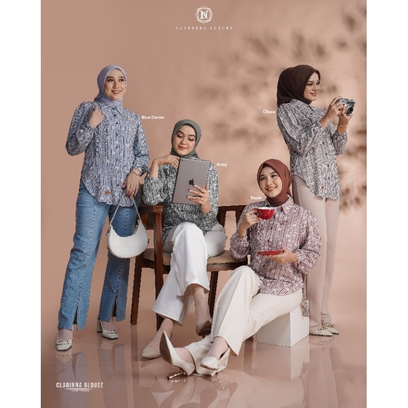 CLARINNA BLOUSE nadheera luxury bahan rayon