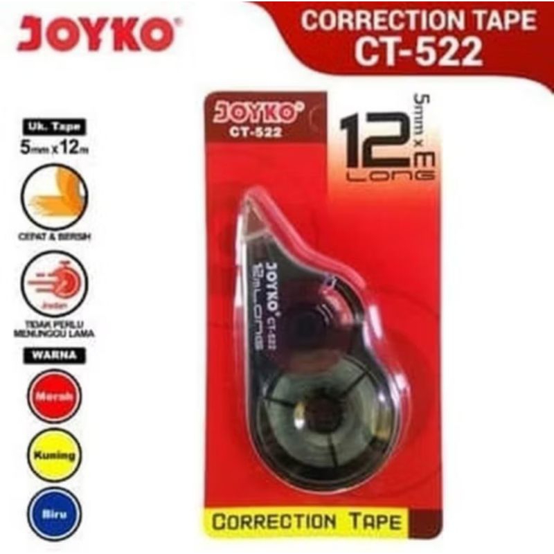 

[1 pcs] Correction Tape Joyko CT-522 / Penghapus Tipex Pita Kertas Joyko CT-522