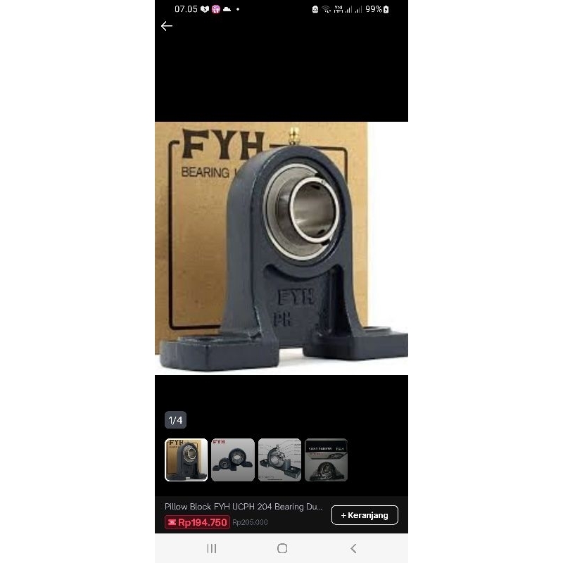 Bearing Pillow block UCPH 204 -20mm FYH