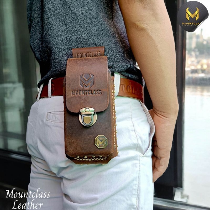Dompet HP Pinggang Pria Kulit Asli slot 2 Mountclass