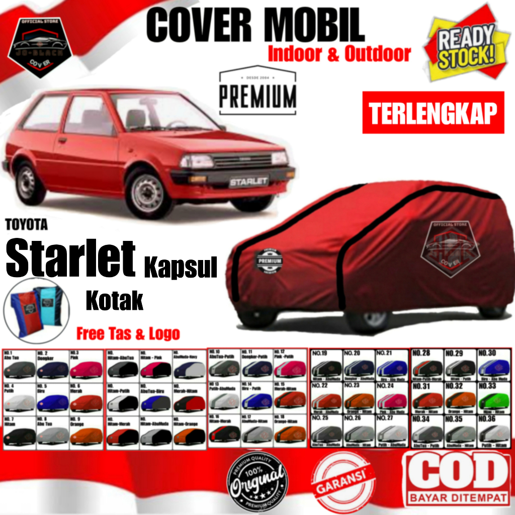 Cover Mobil Starlet, Cover Mobil Starlet Kotak, Cover Mobil Starlet Kapsul, Bhn Polyester Premium